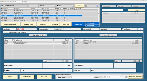 Könyvelő szoftver - FAD, Fordított ÁFA könyvelése